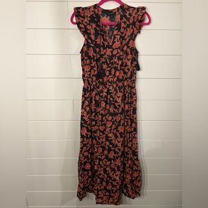 Banana Republic Black and Red Floral Maxi Dress